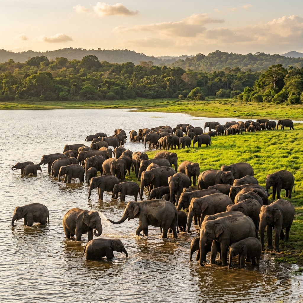 Minneriya Eco Safari Elephants